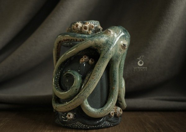 Producto - Candelabro De Cerámica Pulpo Escultura Artesanal Decoración - 12