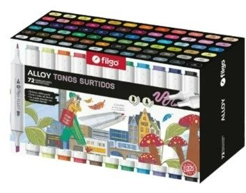 Producto - Set De 72 Marcadores Alloy Surtidos En Caja + 12 Tonos Piel