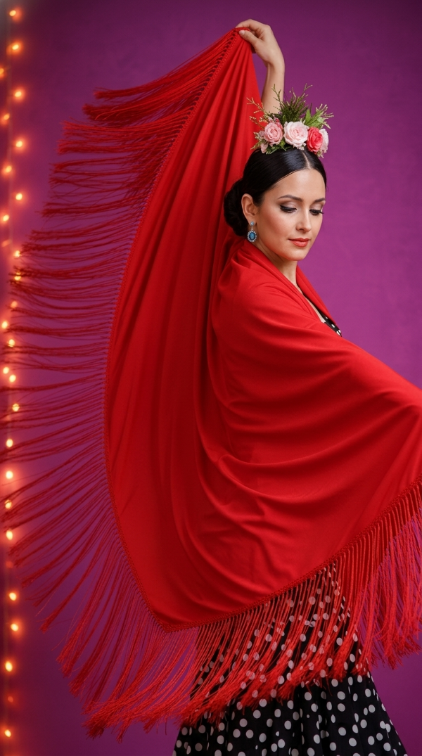 Producto - Mantón Cuadrado 150 cm x 150 cm Rojo Con Flecos Artesanales PRE VENTA - 0