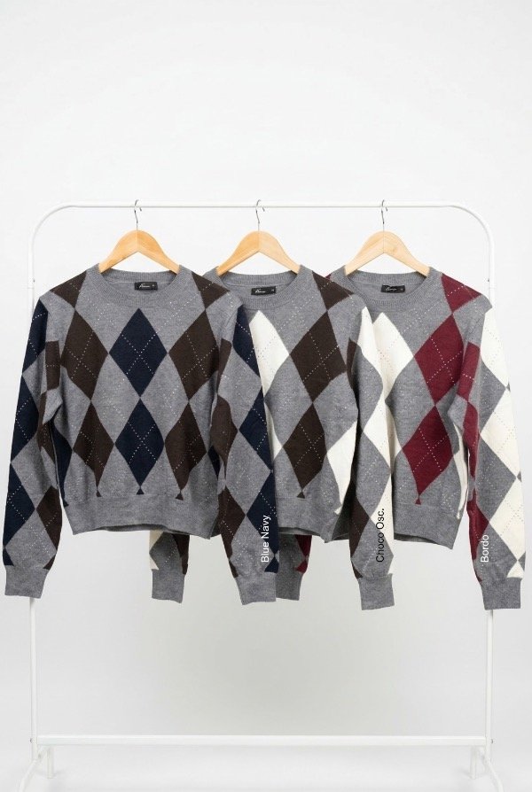 Producto - Sweater Rombos Hotfix Azul - 4