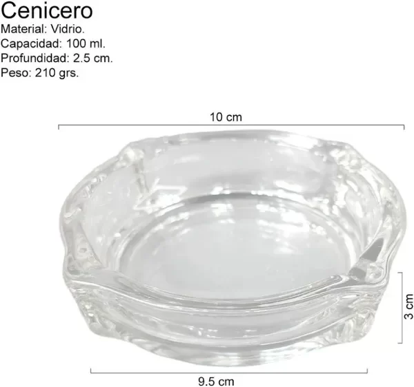 Producto - CENICERO DE VIDRIO REDONDO