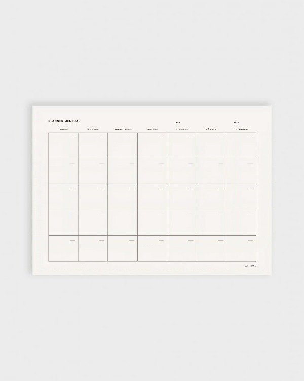 Producto - Planner Mensual perpetuo A4 - con TU MARCA para vender (sin fechas)