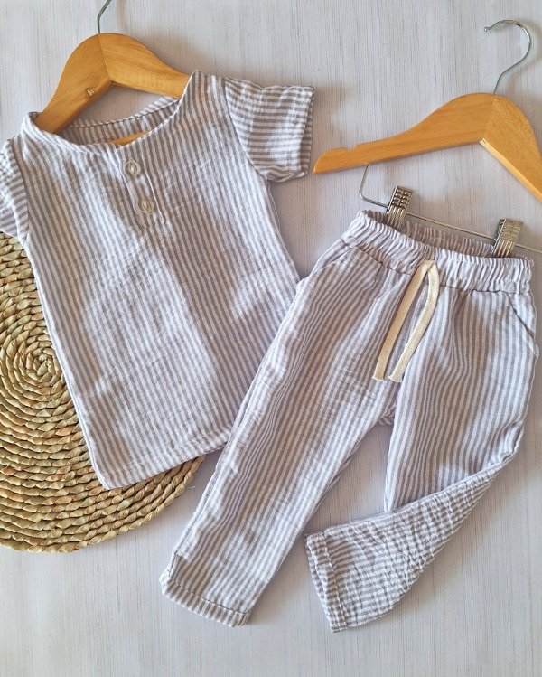 Producto - Conj. Lino/Polina Rayado Gris