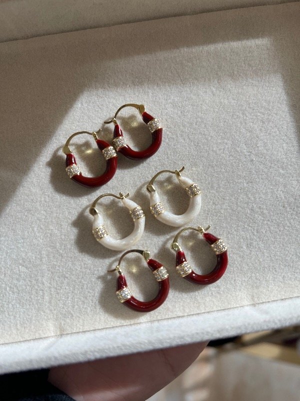 Producto - Aros Canasta color marfil y dorado - 4
