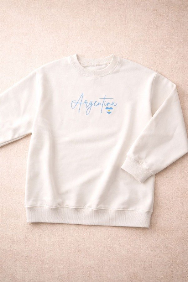 Producto - BUZO ESTAMPADO ARGENTINA CURSIVA "FRIZA INVISIBLE PEINADA" (Art.A004)