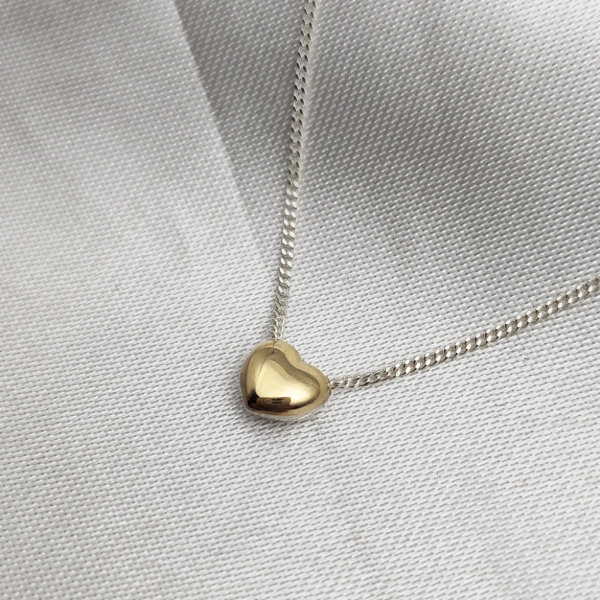 Producto - Conjunto Plata 925 y Oro Dije Corazones con Cadena - 2