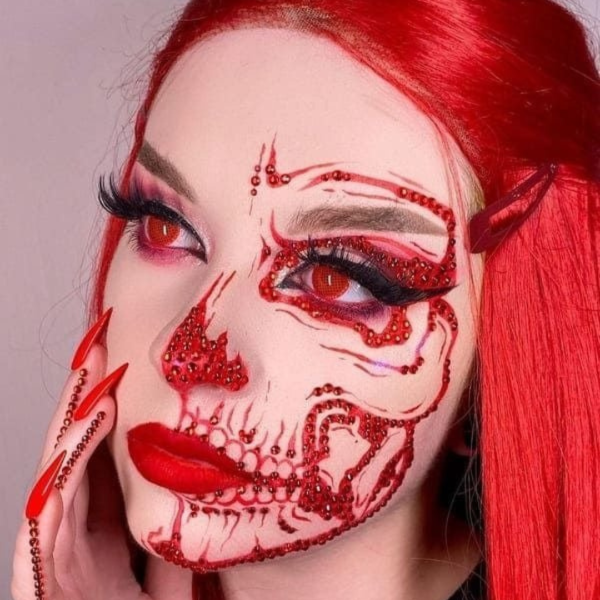 Producto - Lentes de contacto halloween rojos enrejados