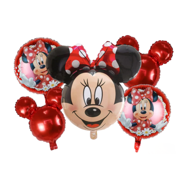 Producto - Kit x5 globos metalizados de personaje MINNIE ROJA