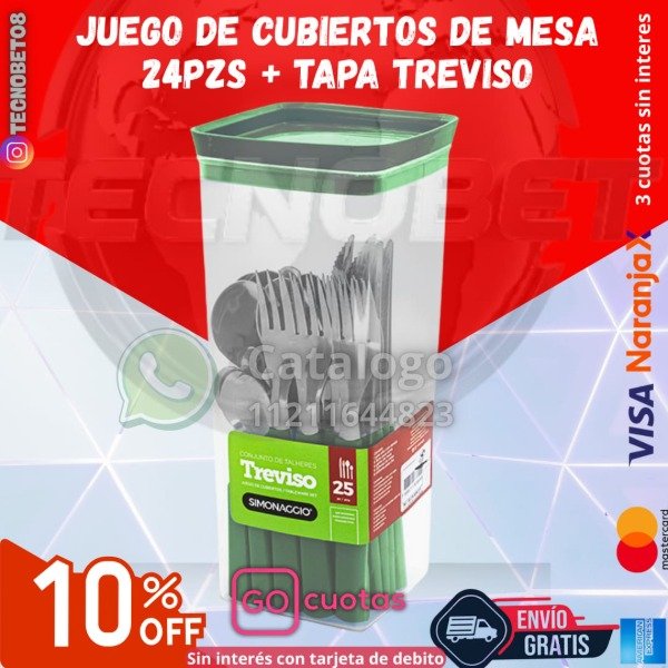 Producto - JUEGO DE CUBIERTOS DE MESA 24PZS + TAPA TRAVIESO
