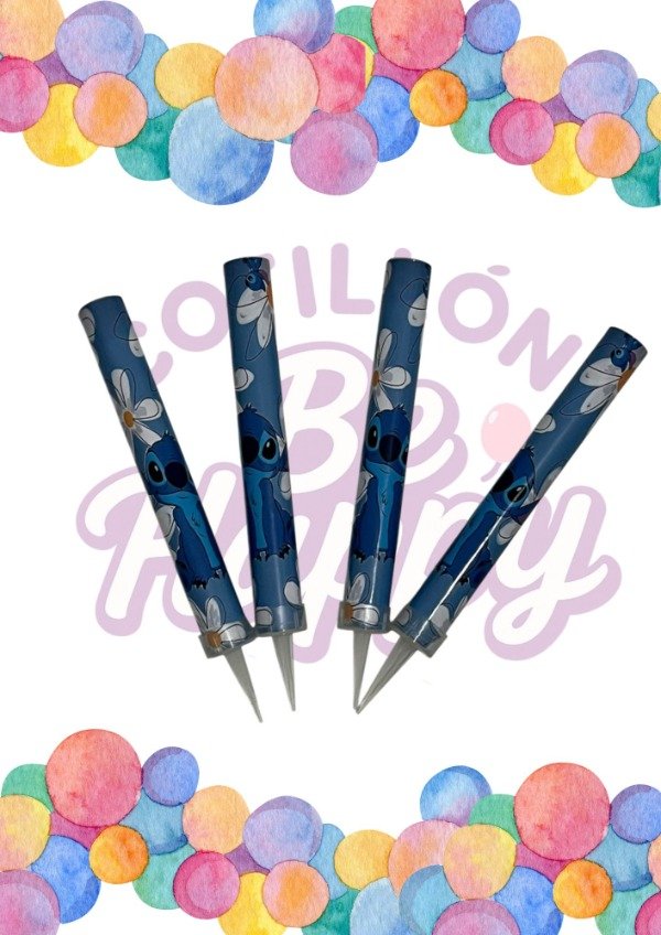 Producto - Bengalas de Stitch fondo de flores x4un