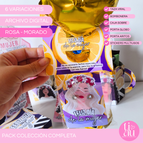 Producto - PACK COLECCIÓN COMPLETA DIA DE LA MUJER - MORADO / ROSA
