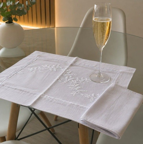 Producto - Manteles Individuales con Servilletas - Pack x2u - Tusor y Gasa
