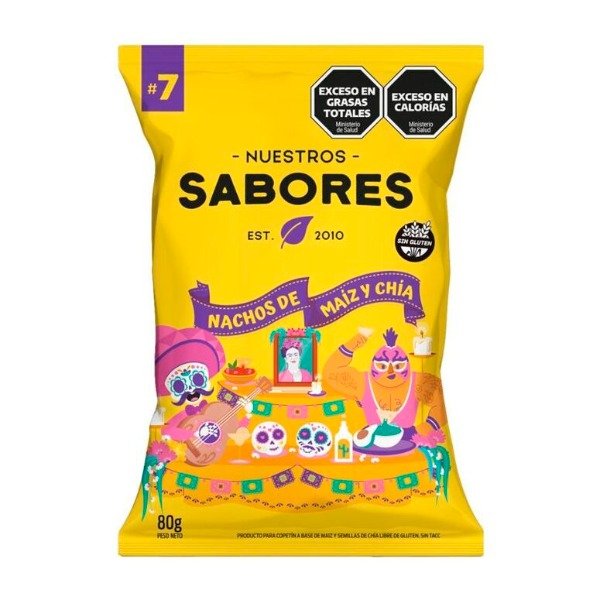 Producto - Nachos de Maíz y Chía - Nuestros Sabores