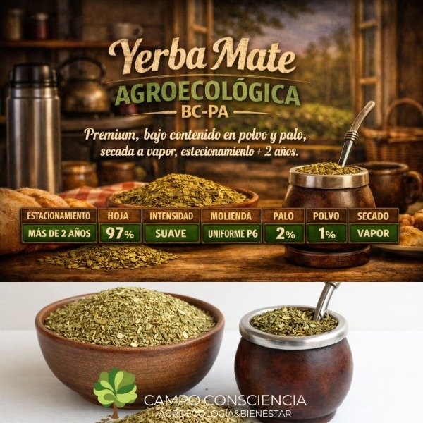 Producto - Yerba mate - PREMIUM - BC-PA - Bajo Contenido en PALO Y POLVO