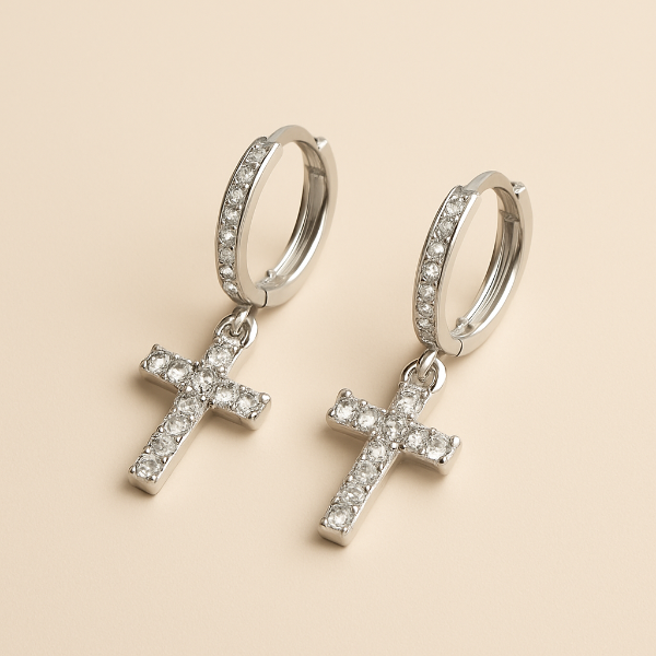 Producto - Aros Cruz - Micropave - Plata 925