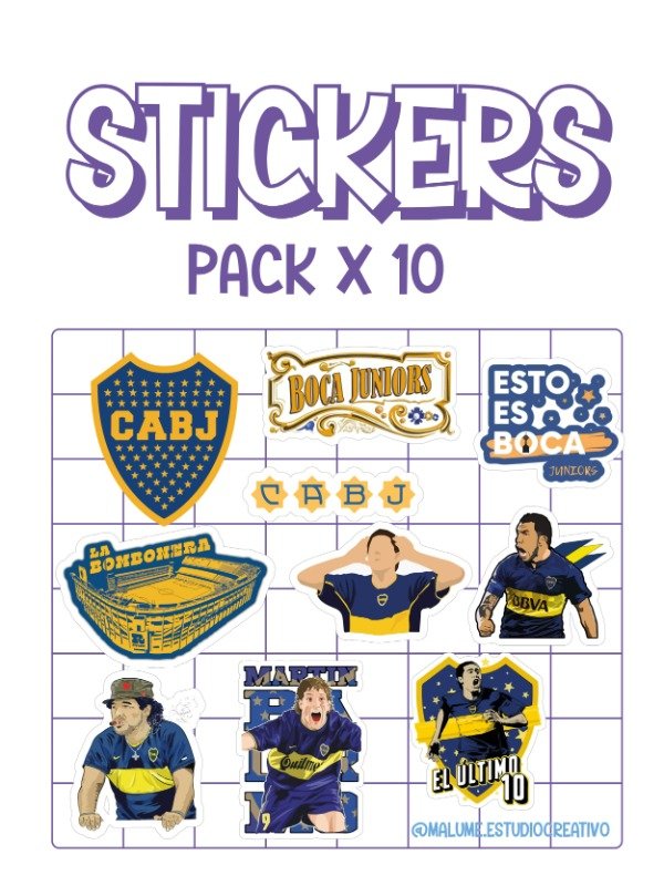 Producto - Pack X 10 Stickers - Boca Juniors