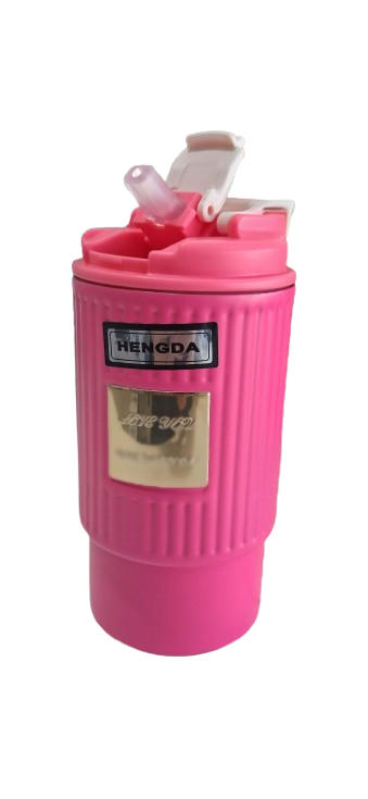Producto - Vasos de Acero Inoxidable Fucsia, Lila y Plateado, doble pico