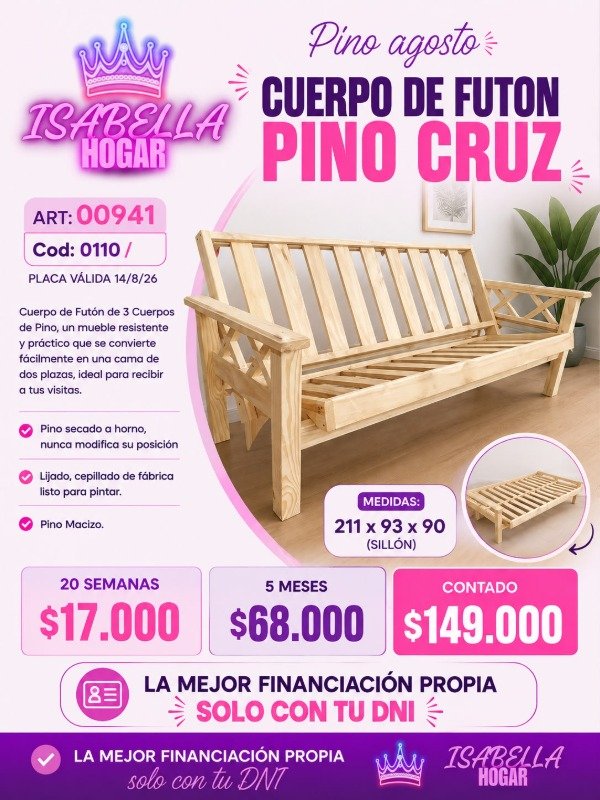 Producto - CUERPO DE FUTON PINO - 0