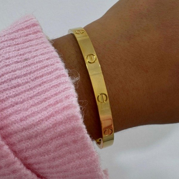 Producto - ESCLAVA DORADA CON APERTURA ESTILO CARTIER