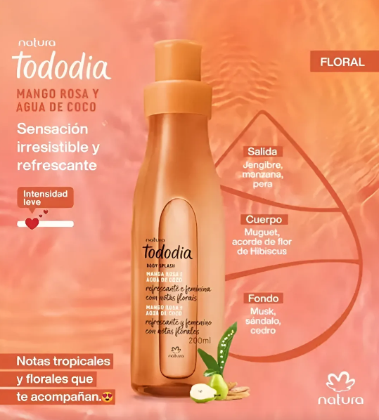 Producto - "Mango Rosa y Agua de Coco" Body Splash Natura Tododia 200 ml