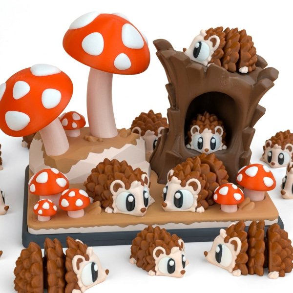 Producto - Erizo con Bosque de Hongos - 0