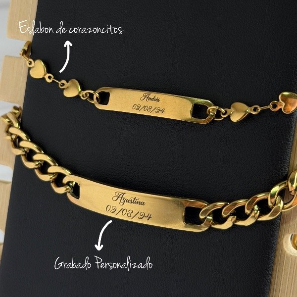 Producto - Pulseras: Personalizadas Corazoncitos PAR