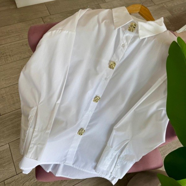 Producto - Camisa de poplin con prendedor cuadrado 7722 - 1