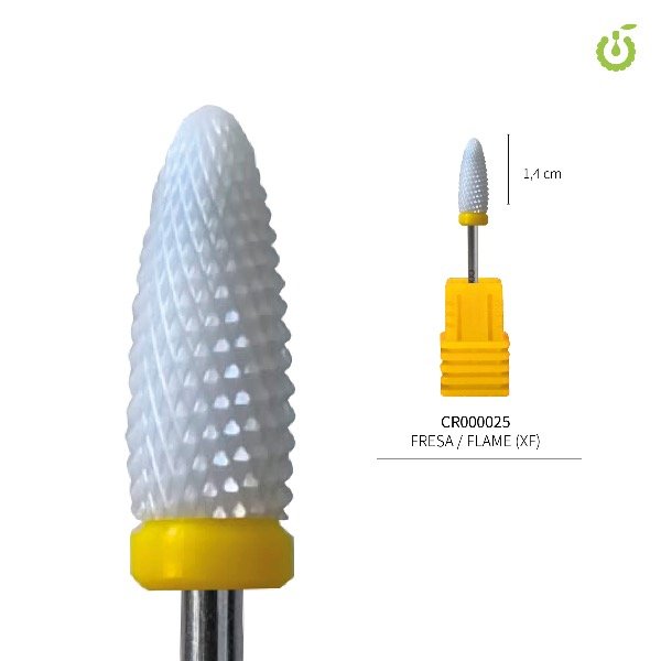 Producto - fresa ceramica conica amarilla