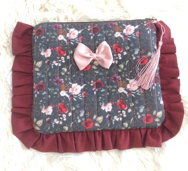 Producto - Neceser Clutch Romántico/Coquette "BORGOÑA"