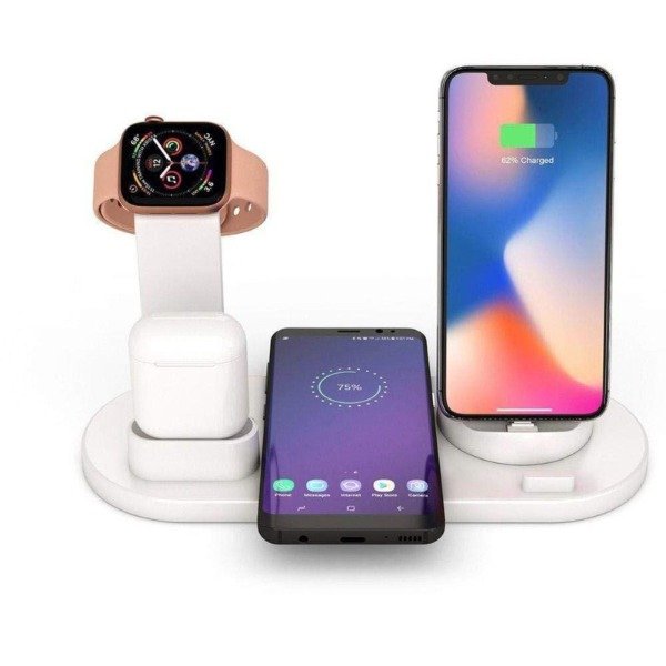 Producto - Soporte De Carga Mobil SmartWatch Y Auriculares 5en1 QI