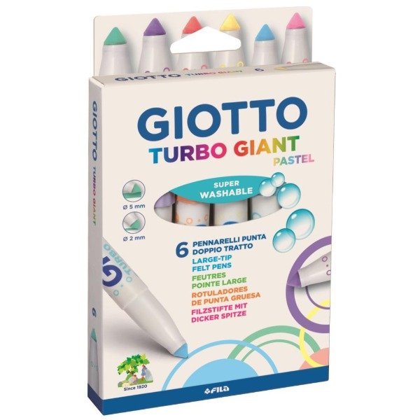 Producto - MARCADORES GIOTTO TURBO GIANT X 6 COLORES PASTELES