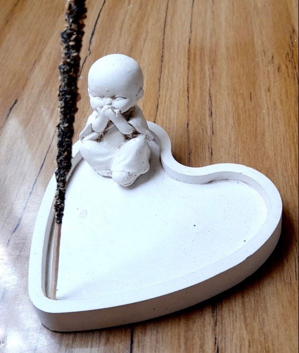 Producto - Portasahumerio corazon e imagen Patinado