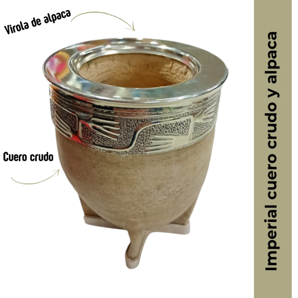 Producto - "Matrero" Mate Cuero Crudo Y Alpaca