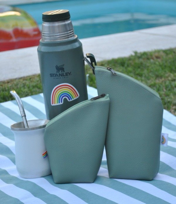 Producto - Yerbera y Azucarera símil cuero Verde Malva