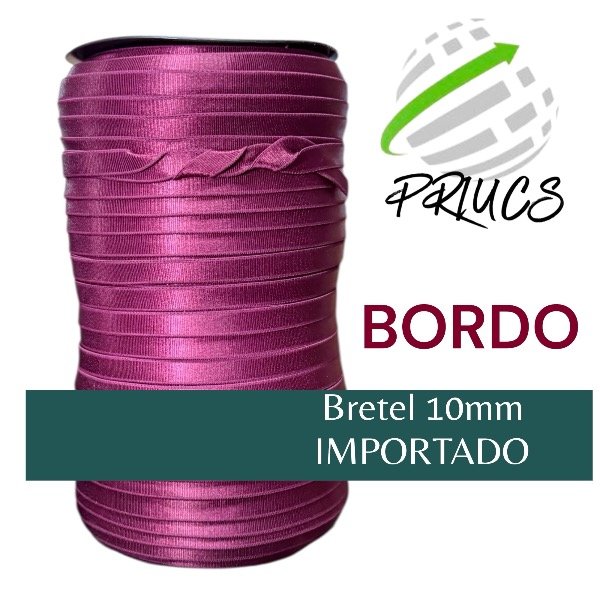 Producto - Bretel 10mm Importado Bordo Nylon Rasado CONO