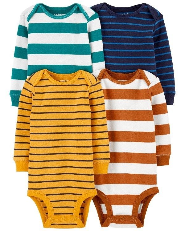 Producto - Carter's. Pack de bodies rayas mostaza