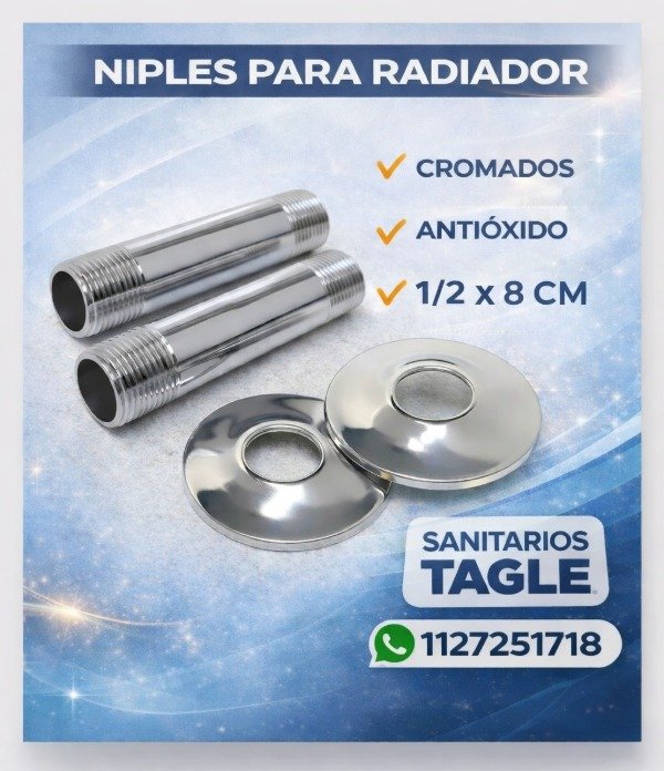 Producto - Kit Niple y Roseta Cromado Para Radiador
