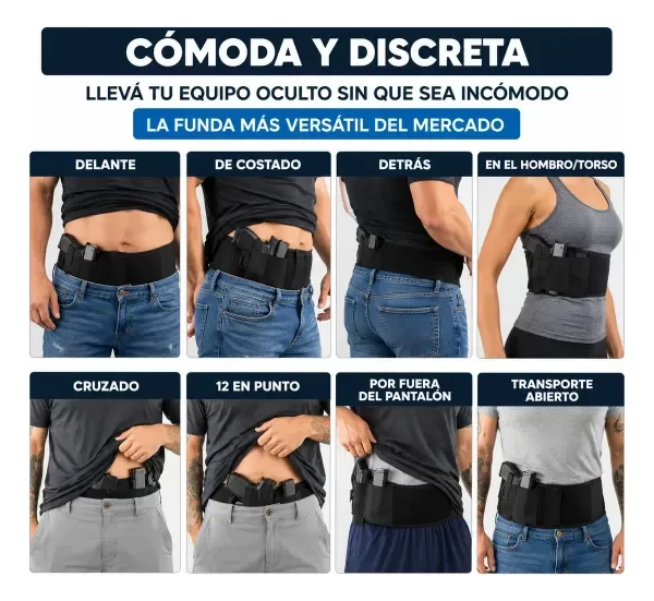 Producto - Faja Pistolera Táctica Porta Arma Cargador Oculta Ajustable - 2