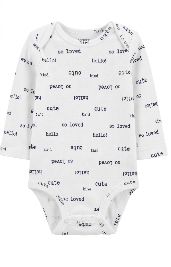 Producto - Bodie Manga Larga Bebe Fondo Blanco Azul