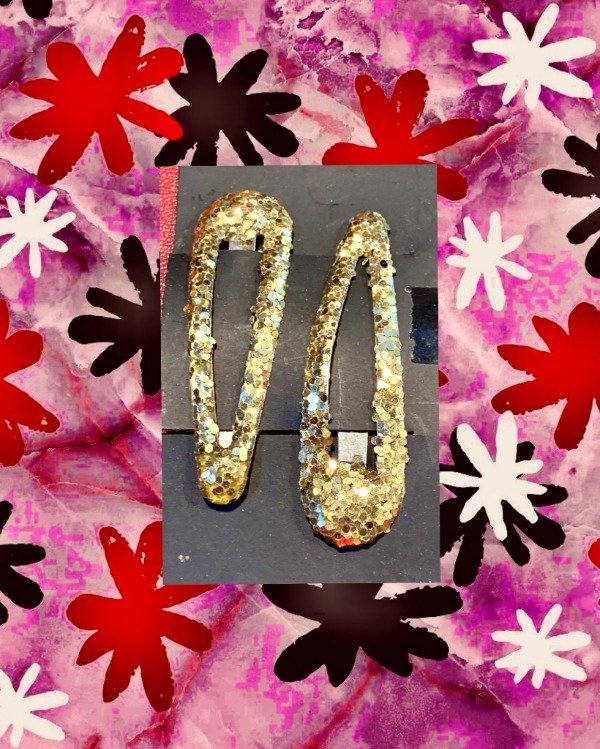 Producto - Hebillas medianas c/brillos Dorado x2u.