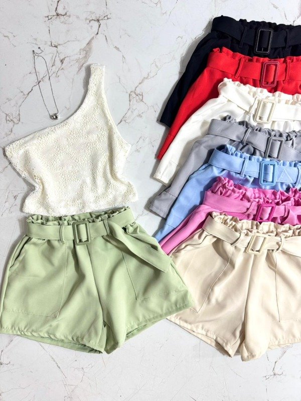 Producto - Short cinto HEBILLA Crep sastrero