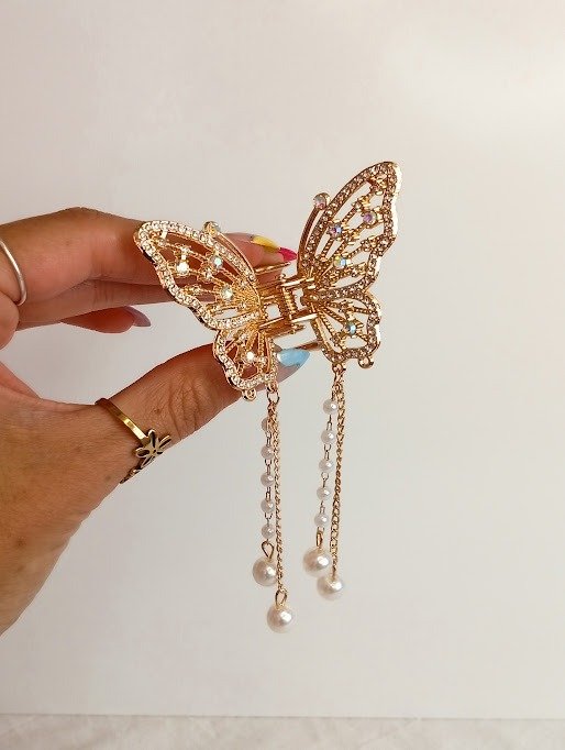 Producto - Broche de metal mariposa dorado