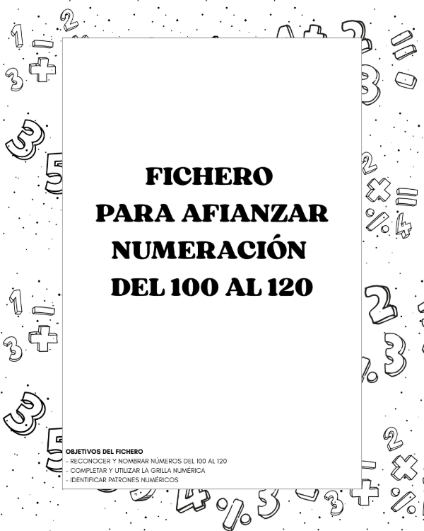 Producto - FICHERO NUMERACIÓN 100 AL 120