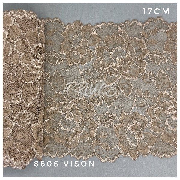 Producto - 8806 Puntilla Elastizada 17cm Vison