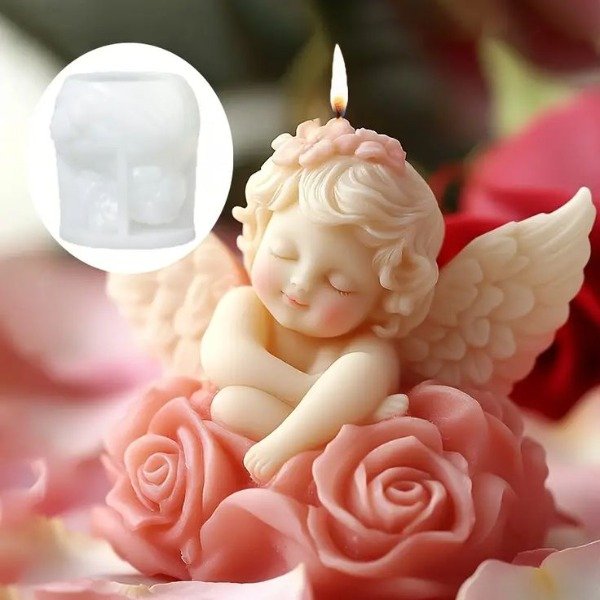 Producto - Molde de silicona angel con rosas