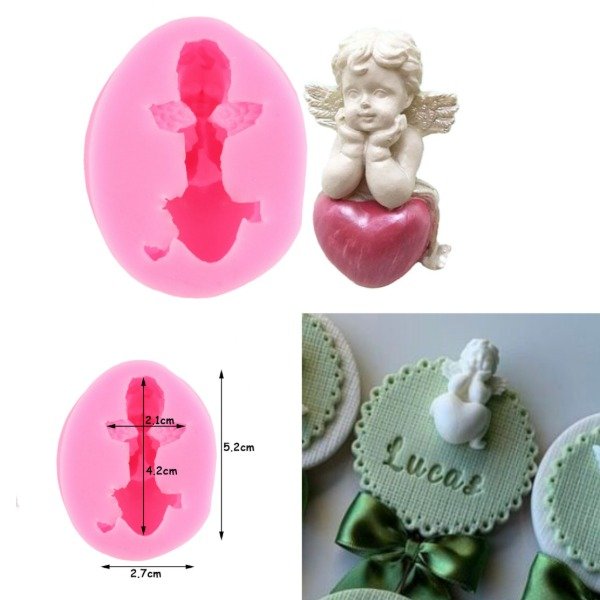 Producto - Molde de silicona angel con corazon chico