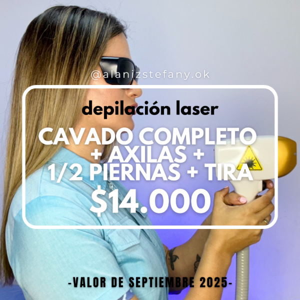 Producto - 1 sesion de 1/2 piernas  + cavado completo + axilas  - VALOR SEPTIEMBRE