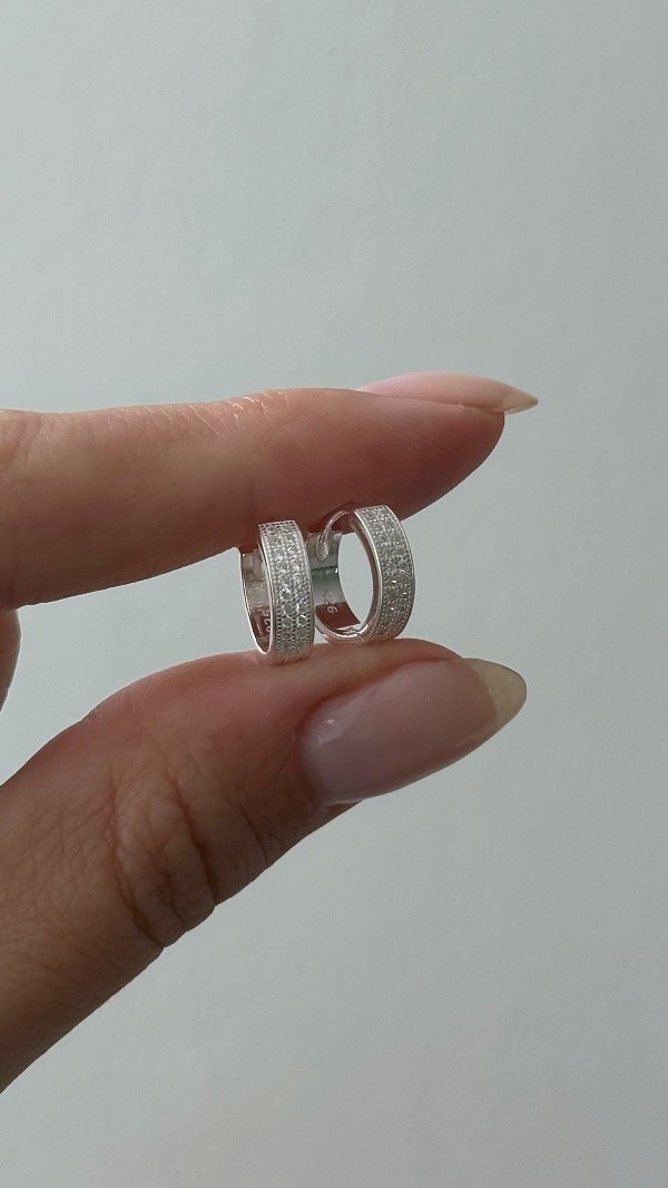 Producto - Argollas doble h cubic 12mm P925 - 0