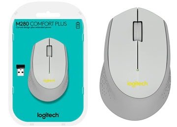 Producto - MOUSE LOGITECH M280 COMFORT PLUS INALAMBRICO INCLUYE PILA AA GRIS