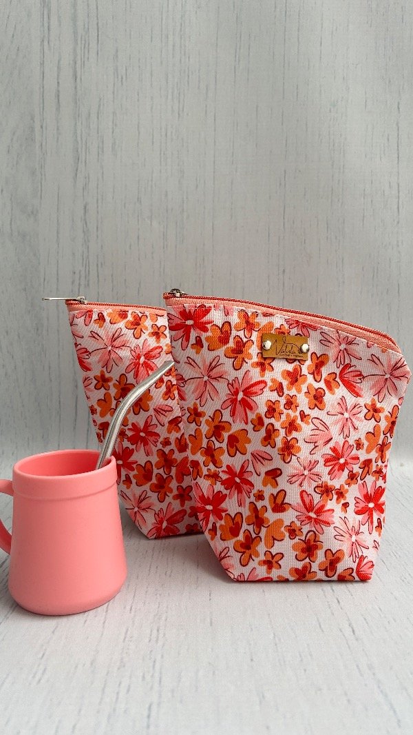 Producto - Set Mate flores naranja